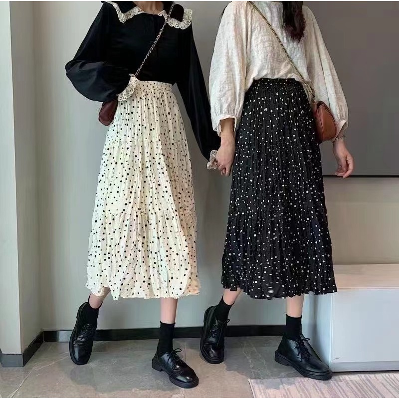 MOOGU ♡ Rok panjang mixi skirt rok wanita korea pakaian wanita