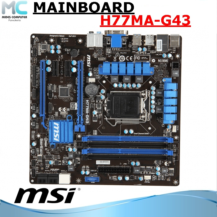 Mainboard H77 Intel LGA 1155 MSI Onboard 4 Slot Ram