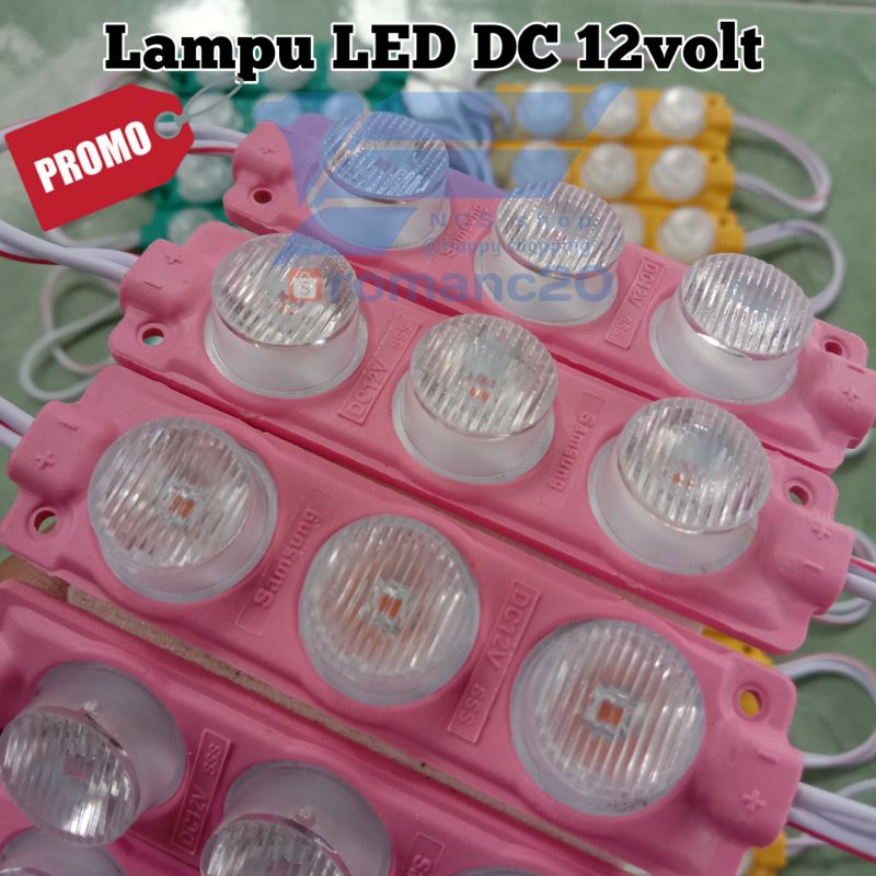 lampu led dc 12volt mata3 lampu motor/mobil