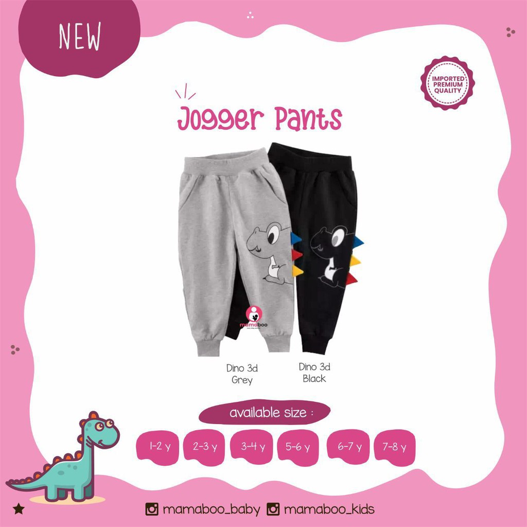 Jogger Pants Dino 3D Black