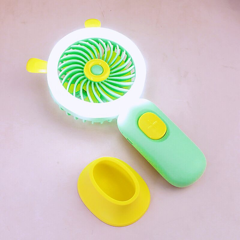 Kipas mini led tangan usb portable charger / mini fan l3d light /