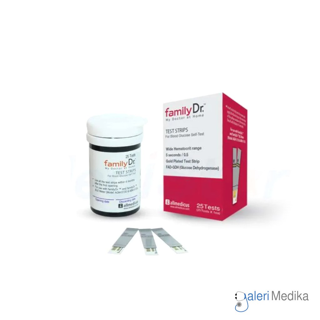 FamilyDr Strip Gula Darah Isi 25 - Blood Glucose Strip Test