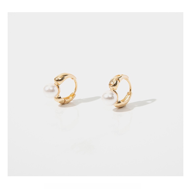 Anting S925 Sterling Silver Plated 18k Gold Aksen Mutiara Gaya Vintage