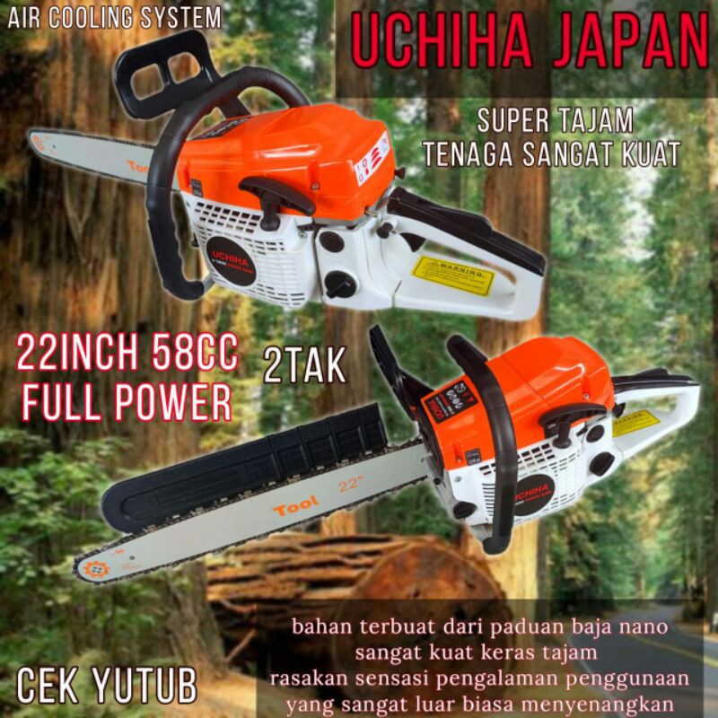promo chainsaw senso gergaji kayu 22in uchiha japan