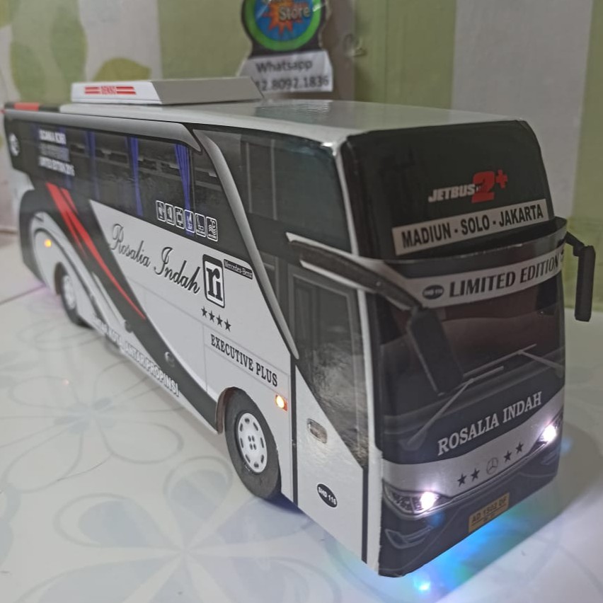 miniatur Bus bis /mainan bus bis rosalia indah plus lampu