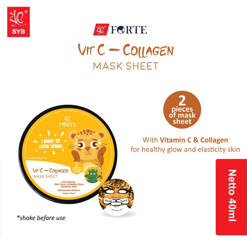 SYB Forte Animal Mask Sheet Mask Masker Wajah (BPOM) (VH)