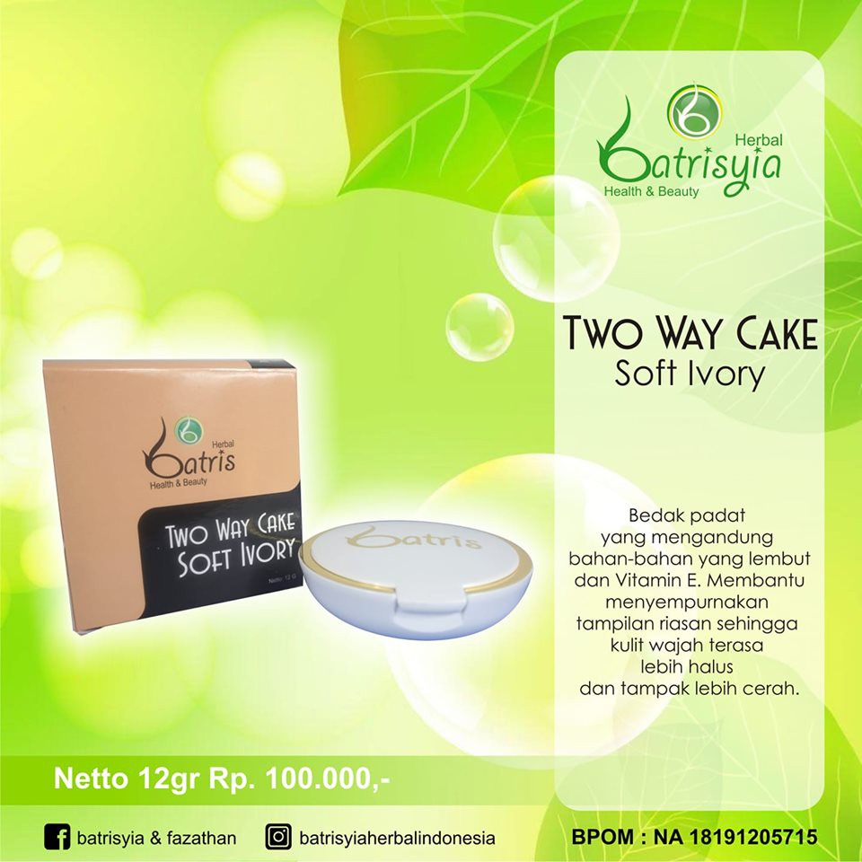 Batrisyia Two Way Cake Soft Ivory Bedak Padat 12 gr