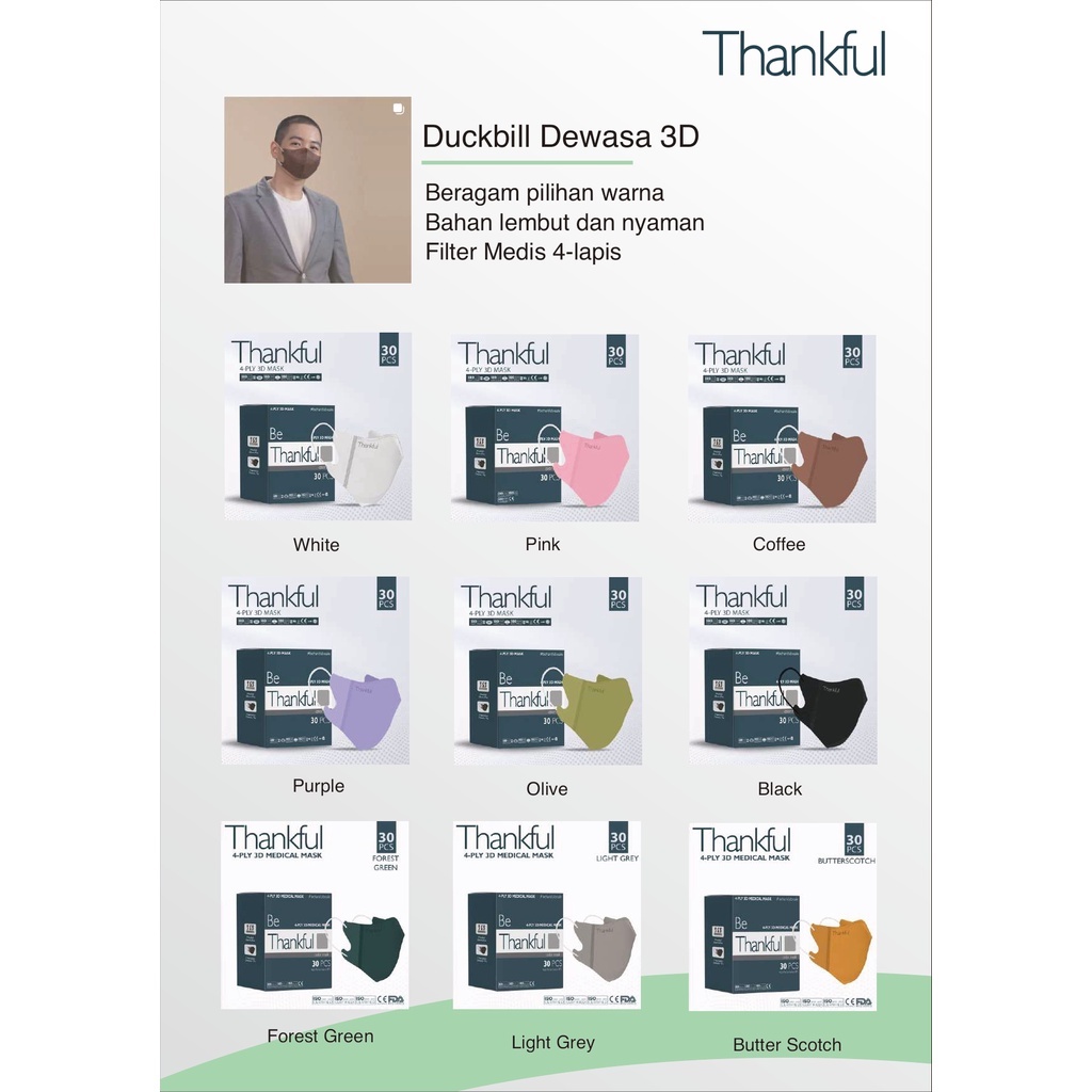 Masker Thankful Duckbill Dewasa 3D