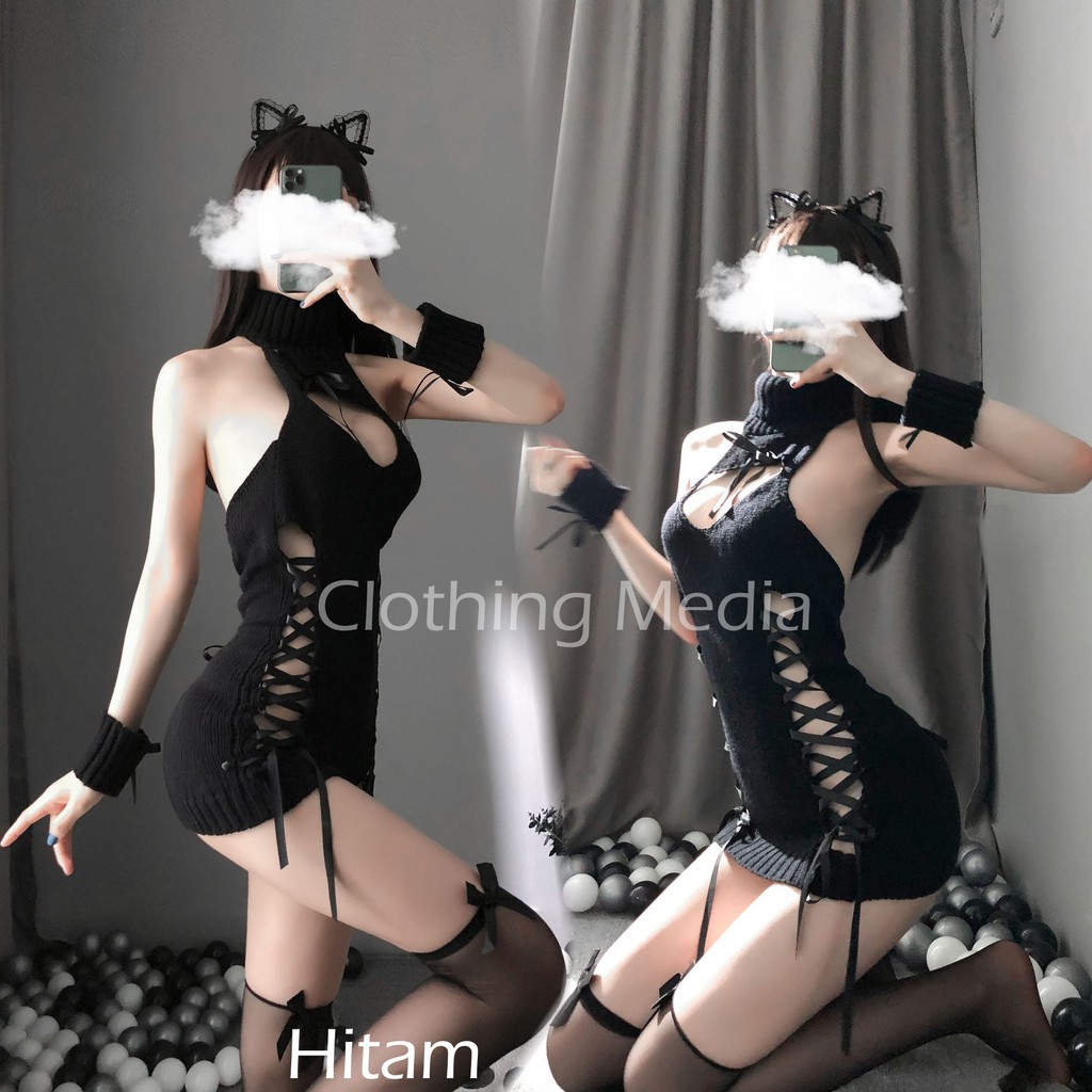 Sweater Virgin Killer V5 Pita Tipis Open Chest Cosplay Versi 5 Rajut Backless