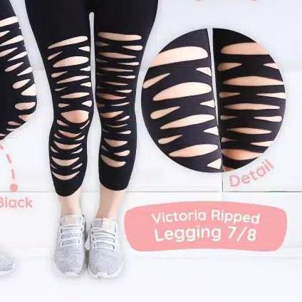 Legging Sobek Wanita/Celana Legging Senam Sobek 7/8 Bahan Tebal/Legging Sport/Legging Zumba/Legging 