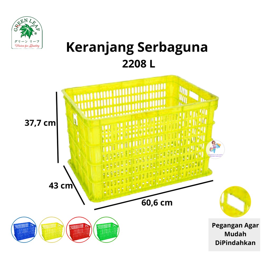 Container Keranjang Industri Serbaguna 2208 L Green Leaf GOJEK/GRAB