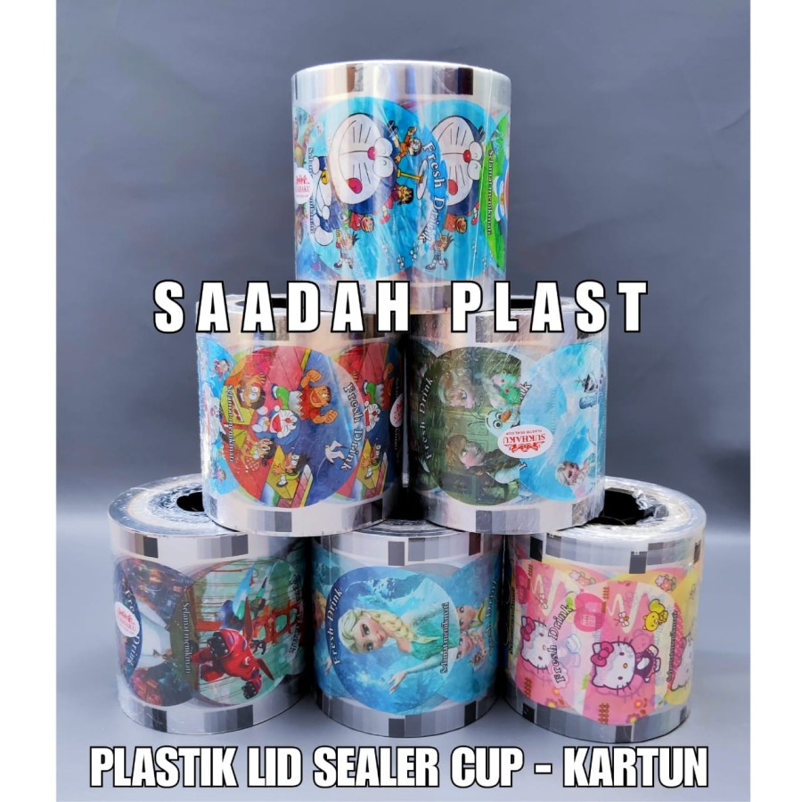 Plastik Lid Sealer Cup Polos Kartun Buah 1000cup / Cup Sealer / seal cup polos