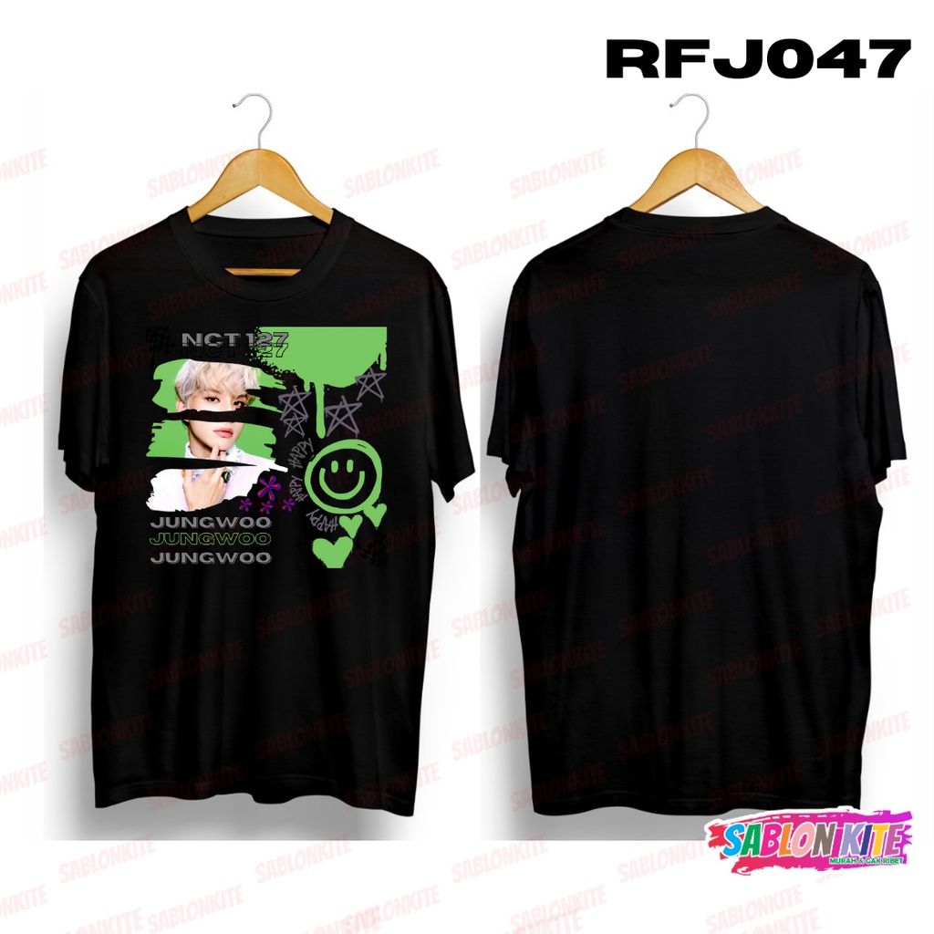 MURAH!!! KAOS NCT 127 JUNGWOO STICKER PAINT RFJ047 COMBED 30S