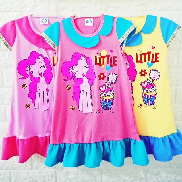 3pcs dress Little Pony anak usia 3-6 tahun / daster anak / baju anak perempuan/ tunik anak