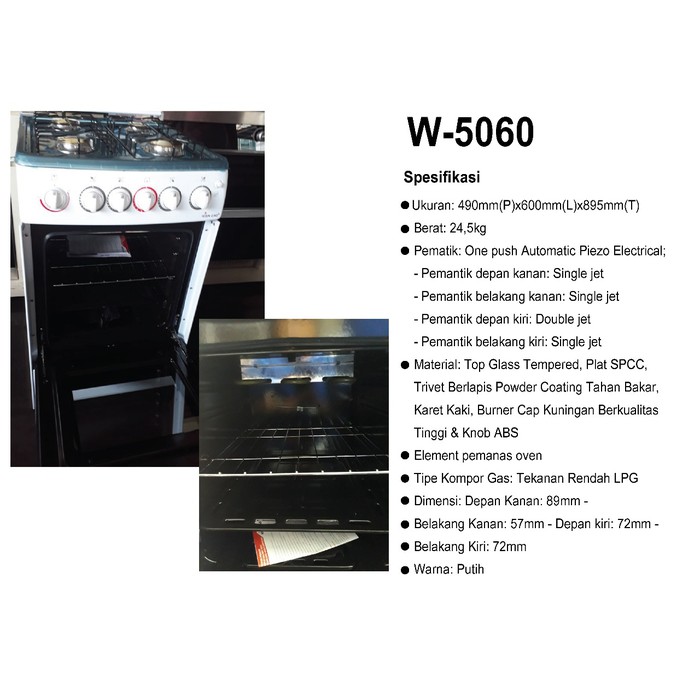 Kompor WINN GAS 5060 4Tungku plus oven