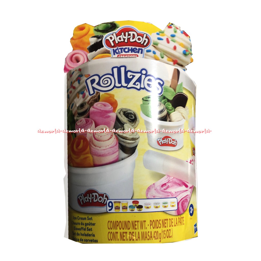 Play-doh Kitchen Rollzies Compund 9tub Ice Cream Gulung Thailand