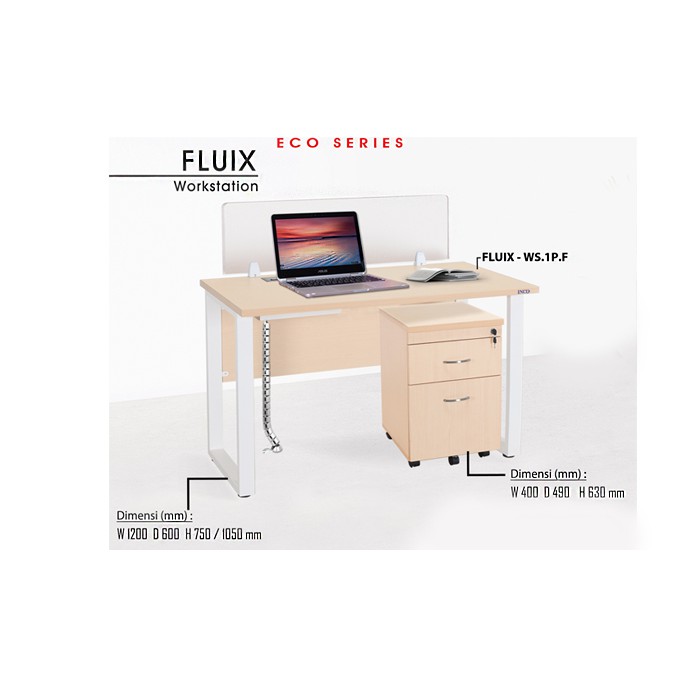 Meja kerja Kantor Dengan Devider kaca original Asli