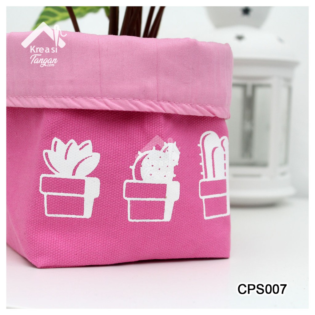 COVER POT / STORAGE MULTIFUNGSI POLOS SABLON CACTUS CPS007