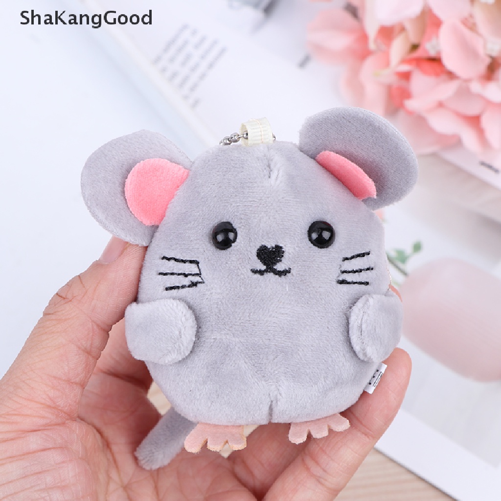 Skid Gantungan Kunci Boneka Tikus Bahan Plush Ukuran 8CM Untuk Hadiah Tahun Baru