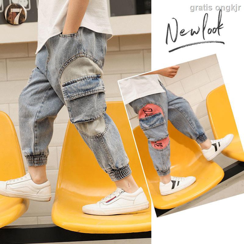  Celana  Panjang Jeans  Denim  Longgar  Anak Laki Laki Multi 