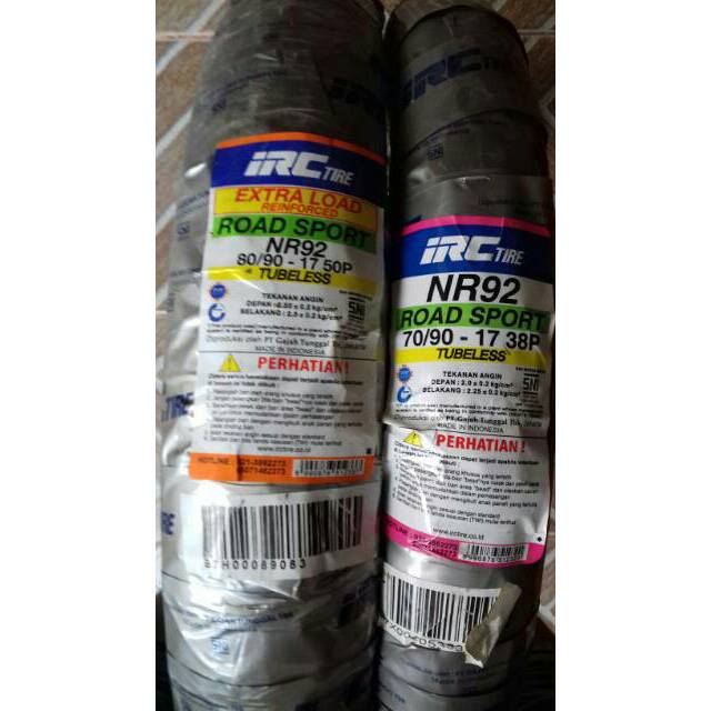 Paket ban tubles irc 70/90 + 80/90.17  free pentil all motor bebek