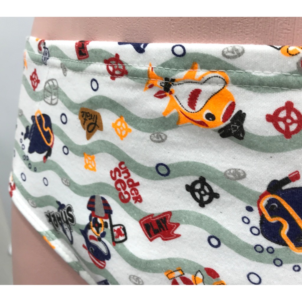 BAYIE- 12 PCS Celana Dalam/CD Anak Laki-laki motif SEA/Kid's Underwear/sempak anak Cowok Size M L XL