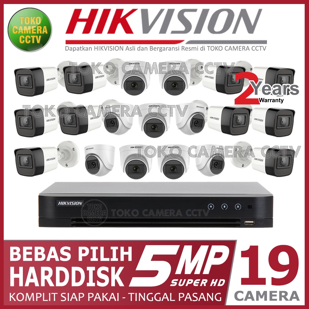 PAKET CCTV HIKVISION 5MP 32 CHANNEL 19 KAMERA