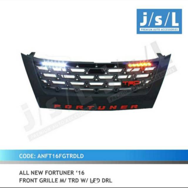 Grill depan lampu all new Fortuner model TRD with led lamp jsl