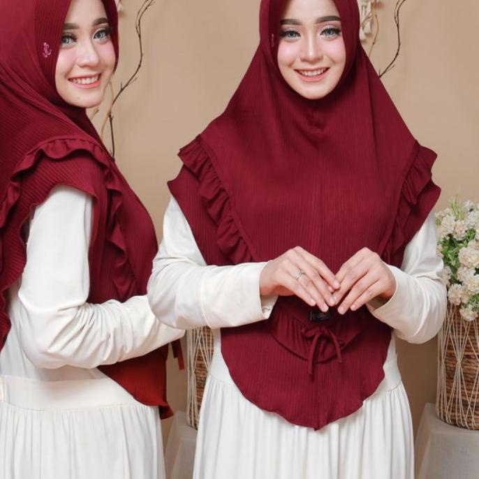 LZ86➔ BERGO PLISKET KERUT/JILBAB INSTAN(PK). Diskon Besar➽ ➽