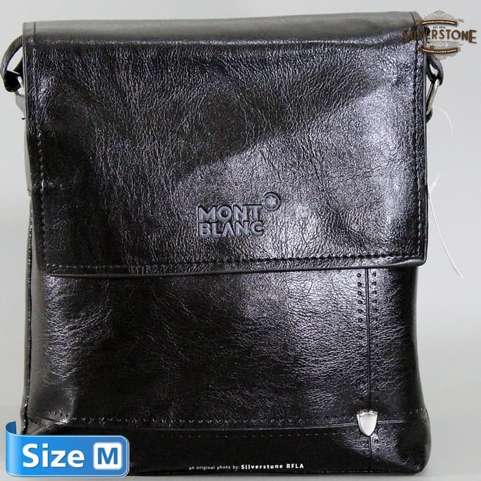 Montblanc Mini MBag-K05 Tas Selempang Pria Kantor Kulit Asli Import 3 - Hitam