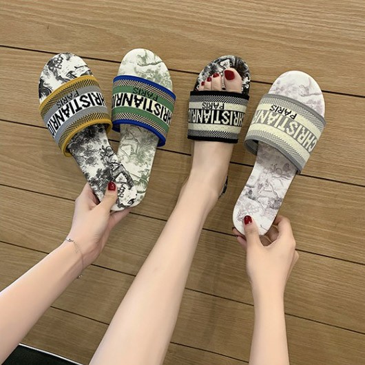 AGI9970 Sandal selip wanita Import terbaru termurah sandal slip on kekinian cod jakarta