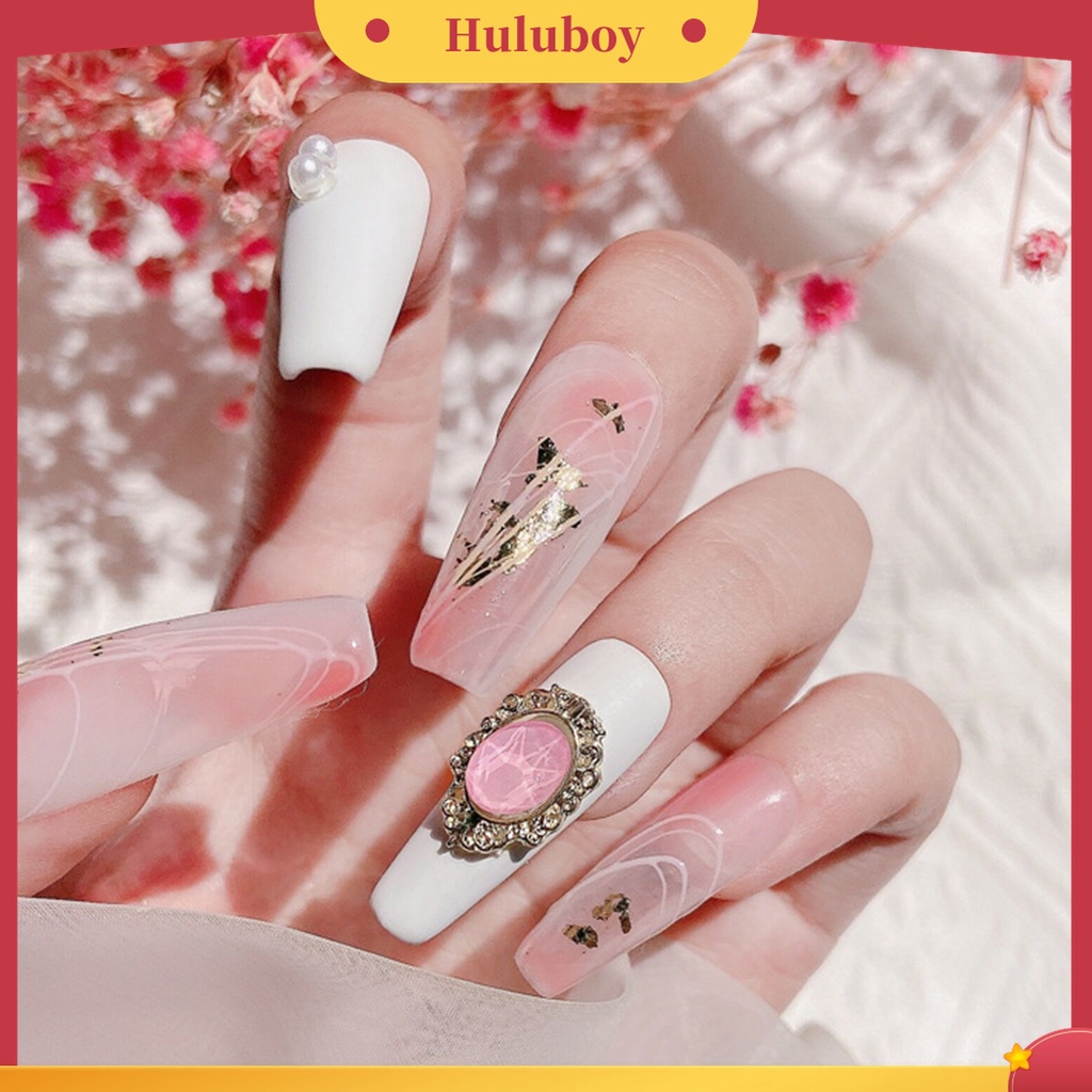 Huluboy Huluboy♡ 5pcs / Pak Ornamen Ukiran Hollow 3D Bahan Alloy Gaya Vintage Untuk Dekorasi Nail Art