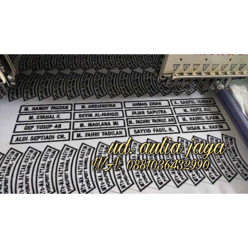 Bed/Badge Nama Siswa Bordir dan Bed/Badge Lokasi Bordir