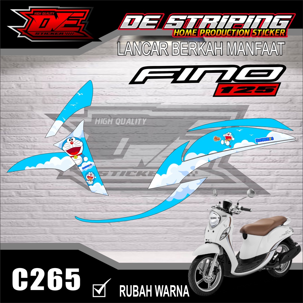Doraemon Striping stiker Motor Fino 125 (C265) Sticker Keren