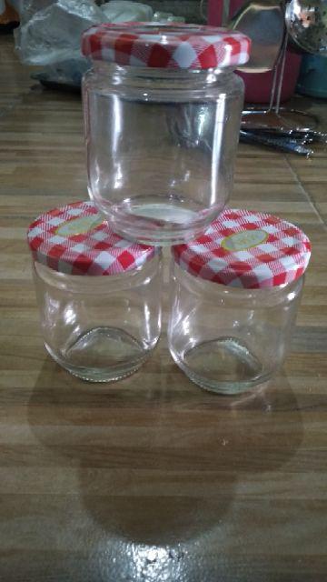 Little Red Hood Glass Jar 200 Ml / Toples Kaca Mini Tutup Stainless