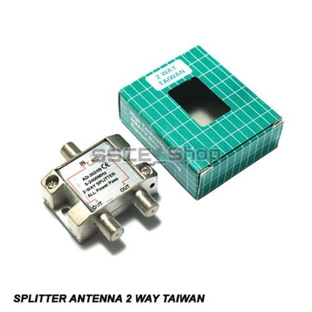 Splitter Antena 2 Way Taiwan / Spliter penguat TV 2 cabang Taiwan