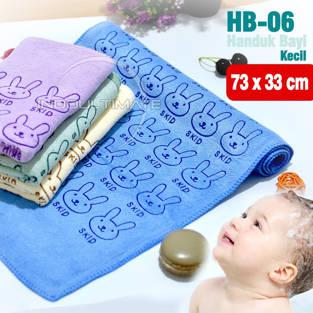 Handuk Bayi Mandi Anak 33cm x 74cm Halus Lembut Handuk Bayi MIcrofiber RANDOM MOTIF HB-06 HB-10 HB-200 HB-02