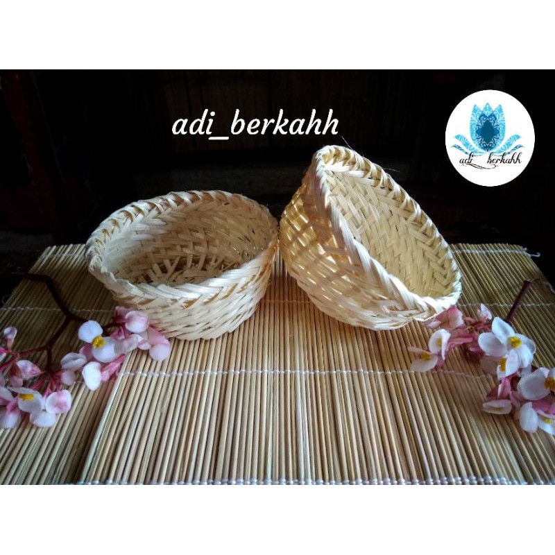 Flash Sale Anyaman Bambu Tempat Sneck Bulat Mini VRGNq6OC0308rG