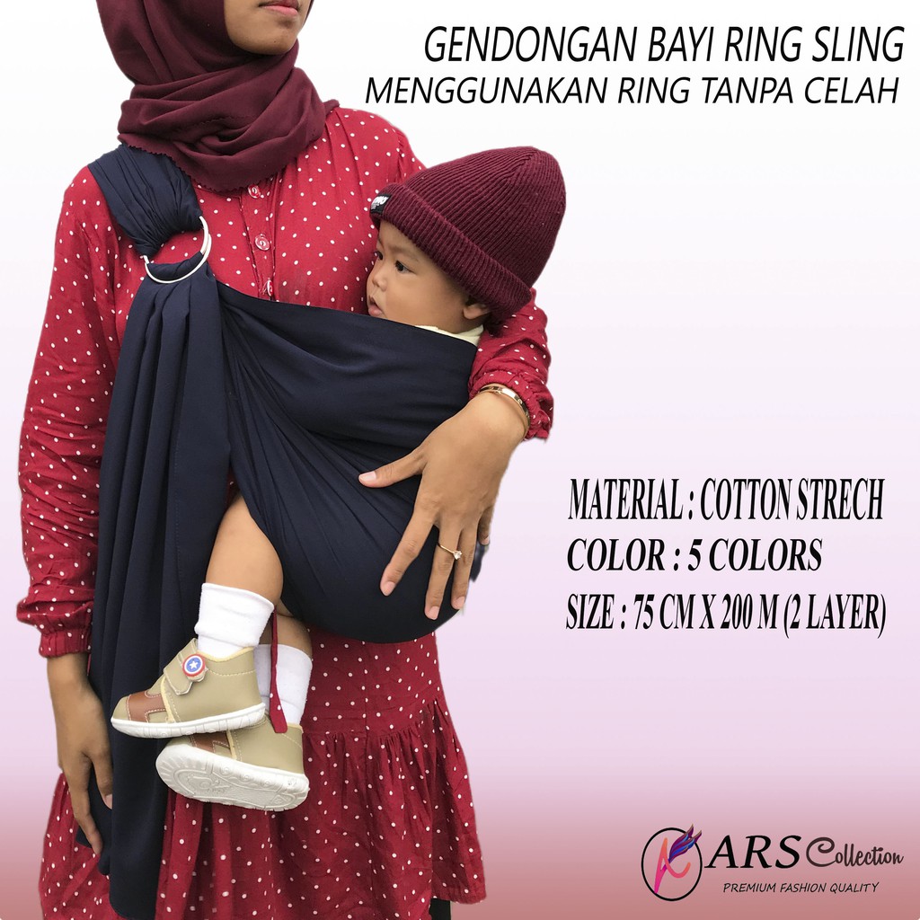 Gendongan Bayi Ring Sling Polos Elegant 2 Lapis Ring Tanpa Celah