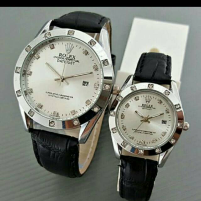 Jam Rolex Couple Leather * PROMO *