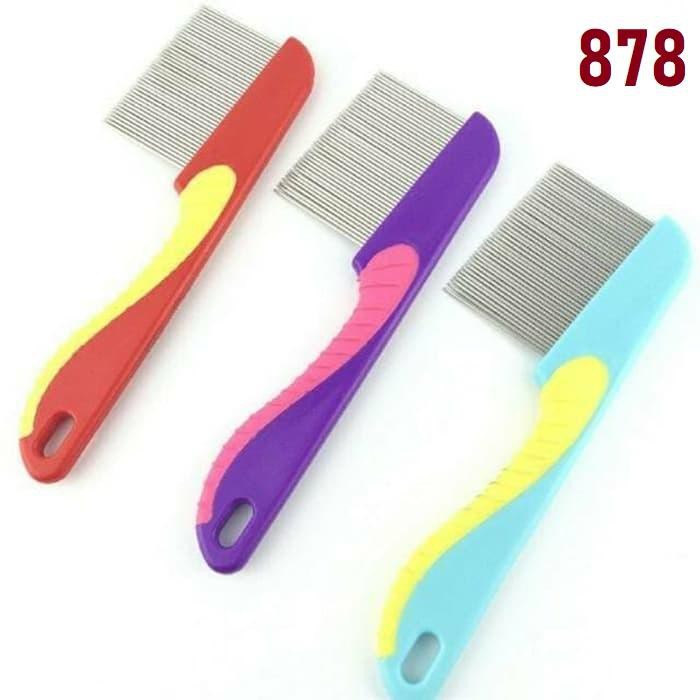 SISIR KUTU AJAIB GAGANG PANJANG BAHAN LOGAM / SISIR SERIT KETOMBE - WARNA ACAK