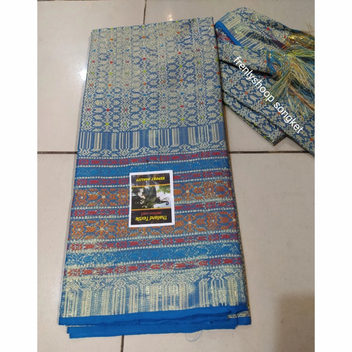 NEW Kain songket / Kain rok kebaya / kain bawahan kebaya - biru elektrik AO95