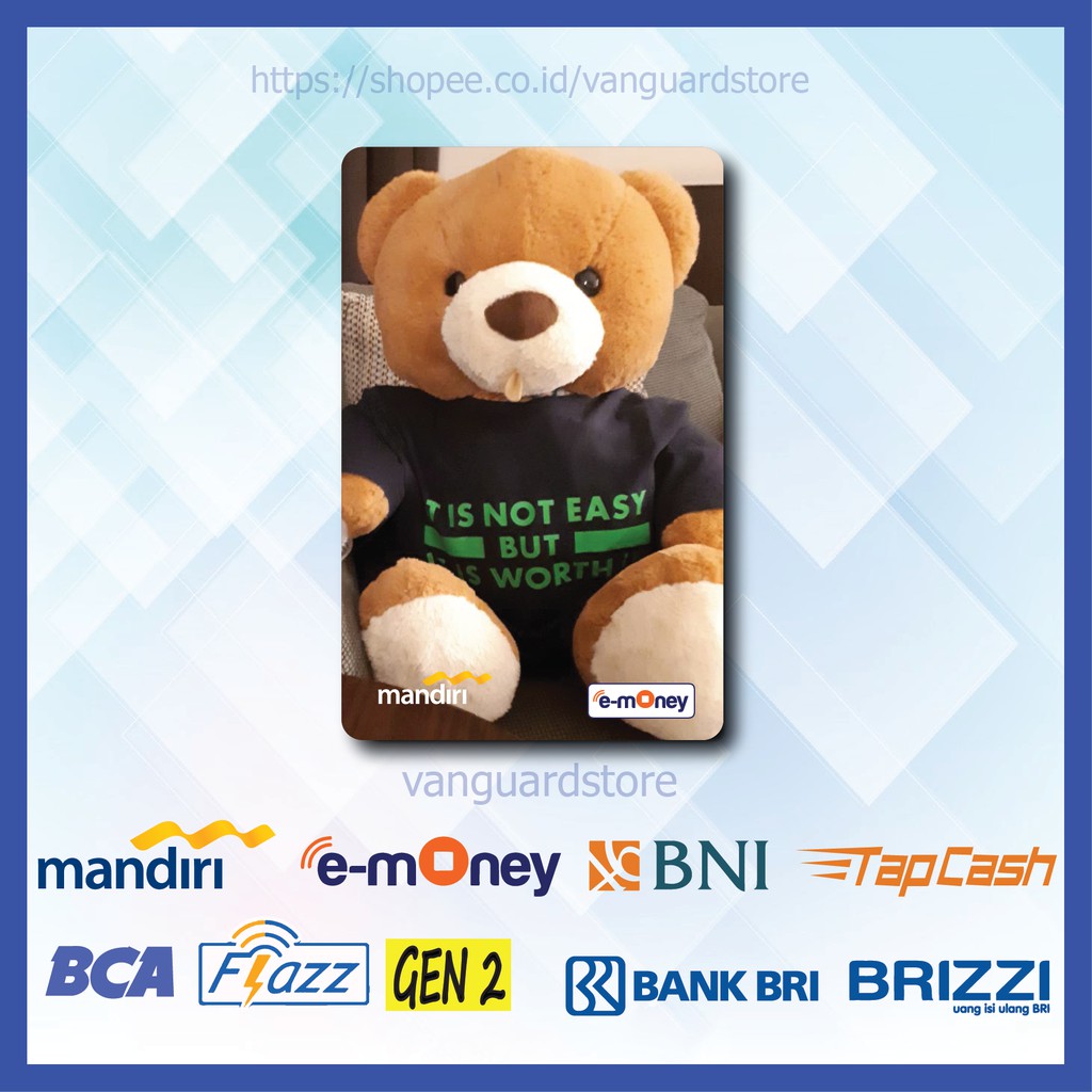 KARTU E MONEY E TOLL BONEKA BERUANG LUCU KUMPULAN 33 EMONEY MANDIRI FLAZZ BCA BNI TAPCASH BRIZZI BRI