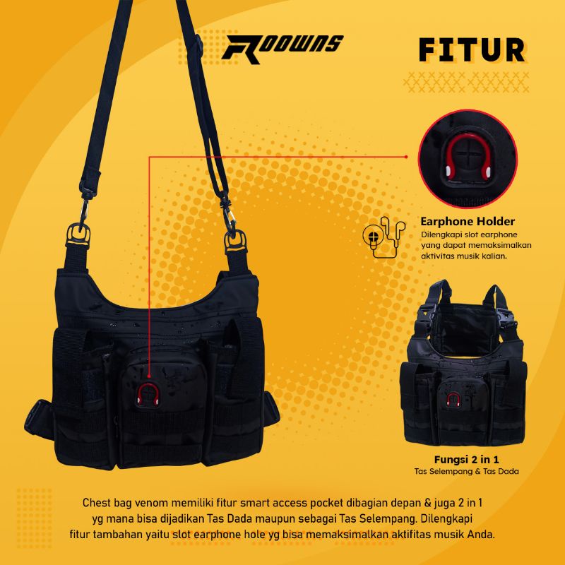 Chestbag Tas Dada Selempang Pria Wanita Waterproof Xtrada Roowns