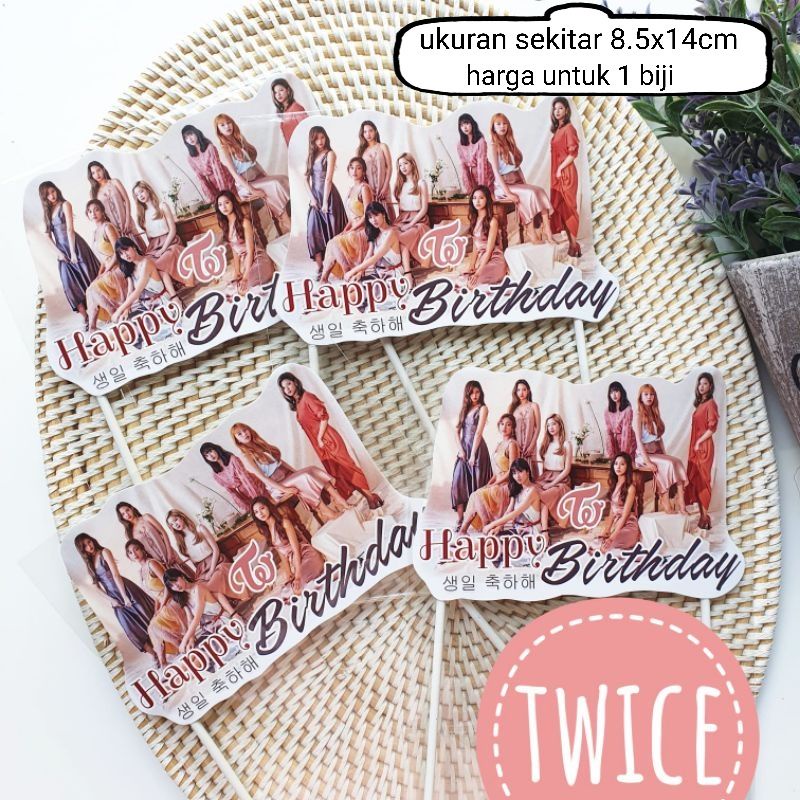 cake topper toper hiasan tusukan kue cake nasi tumpeng puding ulang tahun happy birthday karakter tw