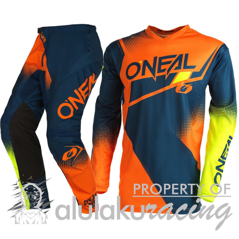 Jersey with Pants Oneal 2022 Element Racewear Blue Orange Neon Yellow - ON017