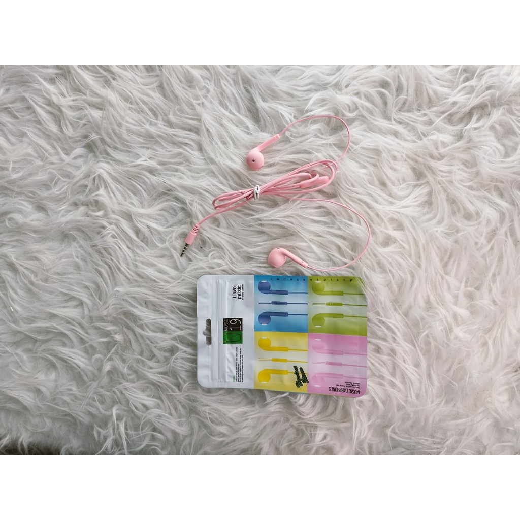 HF handsfree  U19 macaron + pack import HF Extra Bass