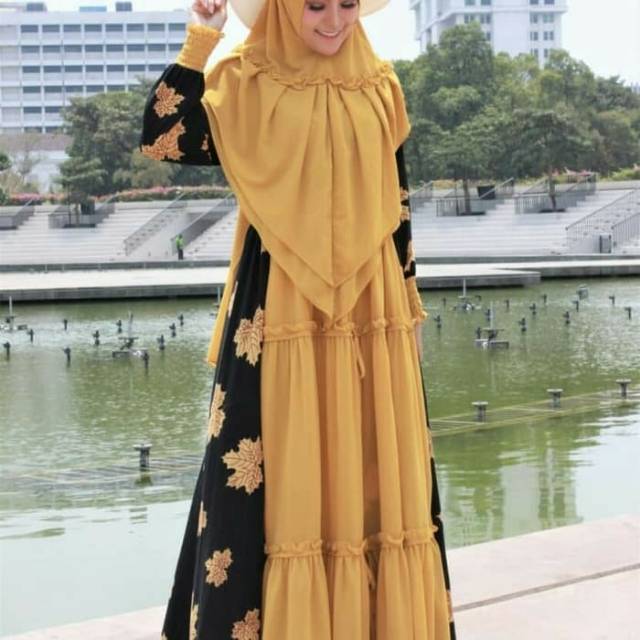 NEW Gamis Syari Zerina ORI GLZ Set Khimar Cantik Mewah Modern