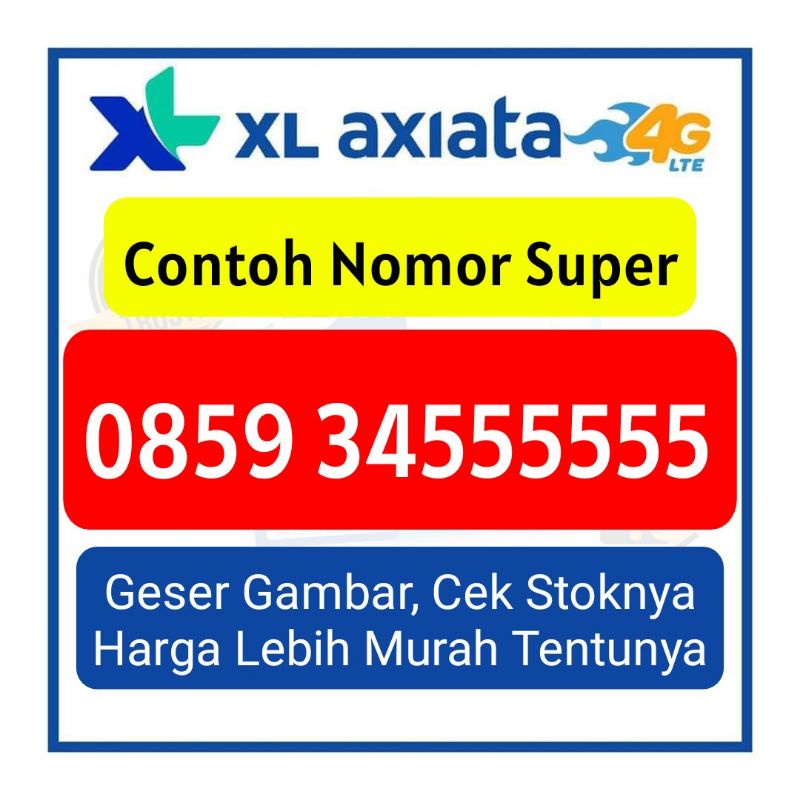 Nomor Cantik XL 4G LTE - Nomor Cantik XL Panca 55555, Non Simpati Panca, Halo Panca, Tripel3