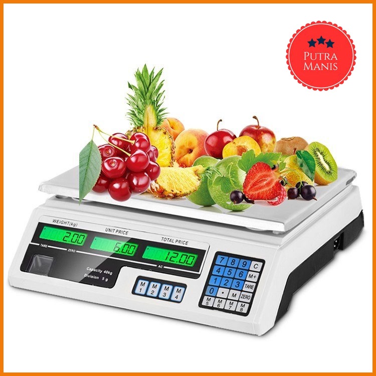 Alat timbangan buah digital 40 kg 40kg besar Barang Sayur harga tibangan buahan sayuran dagang juala
